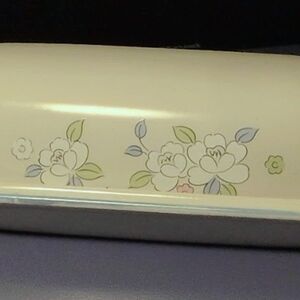 Floral Cream Butter Dish